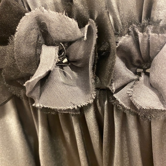 Gunmetal grey silk dress - one shoulder - Picture 3 of 5